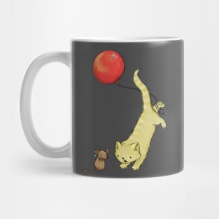 Cat and mouse with a balloon Mug